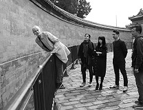 At the wall with the artist in residence 2018